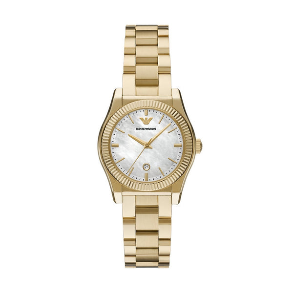 Emporio Armani AR11657 Women's Watch – Mother of Pearl & Gold, 32 mm