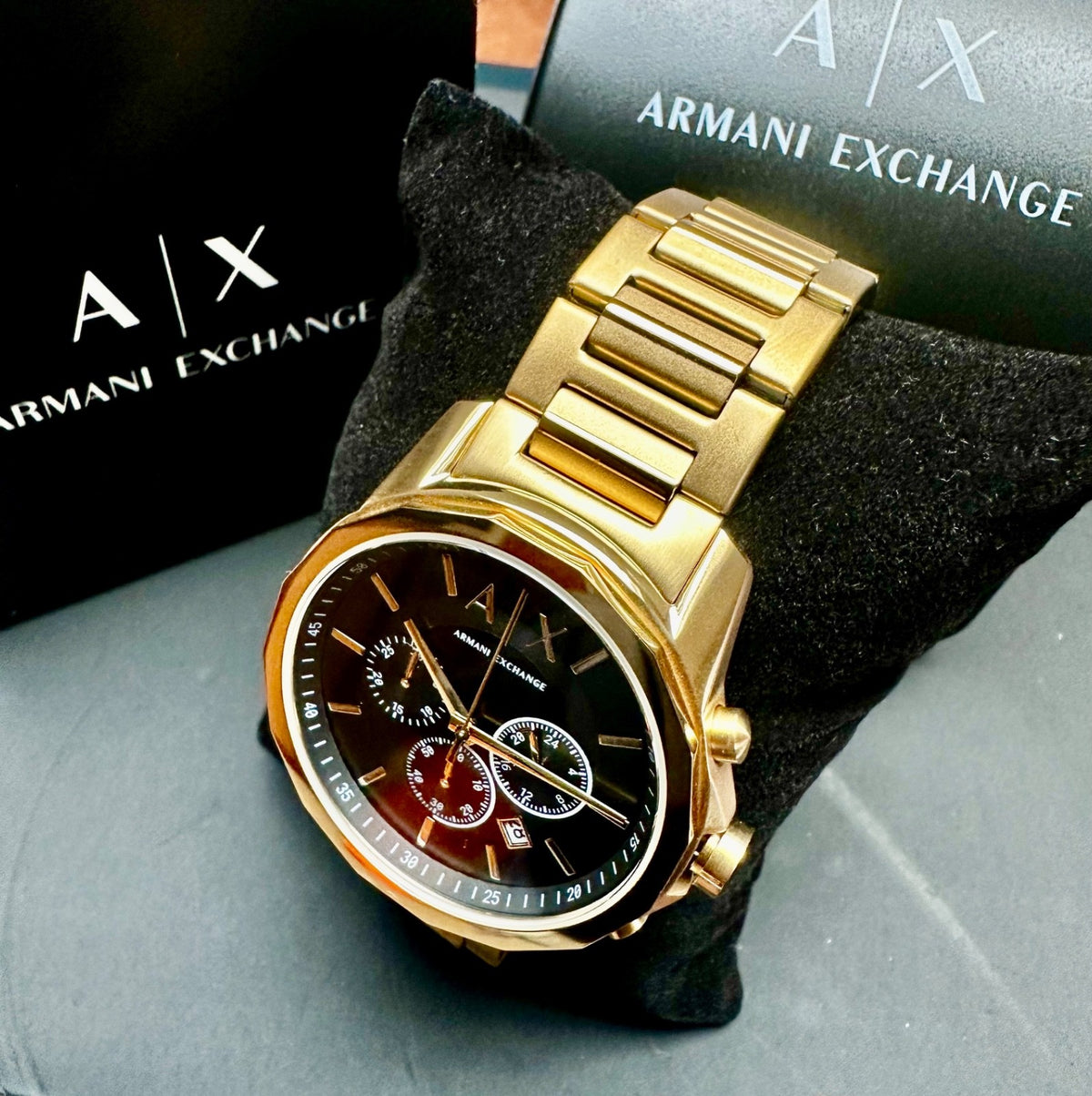 Armani Exchange AX1721 Men's Chronograph Watch, Black & Gold Tone, 44 mm – photo 4