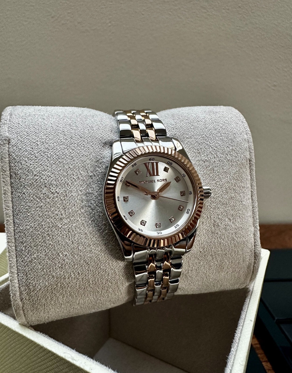 Michael Kors Lexington MK4817 Women's Watch, Pavé White Dial & Two-Tone Rose Gold – photo 2