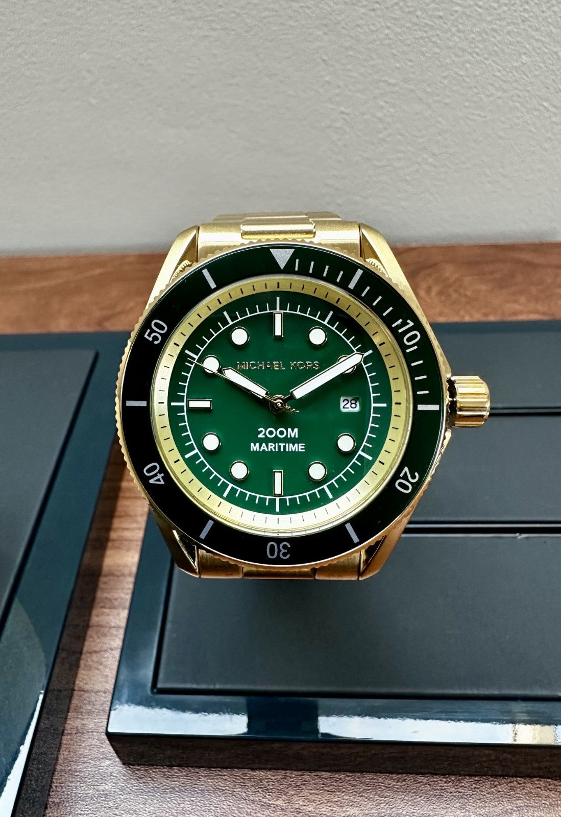 Michael Kors Maritime MK9162 Men's Watch, Green & Gold, 42 mm – photo 2