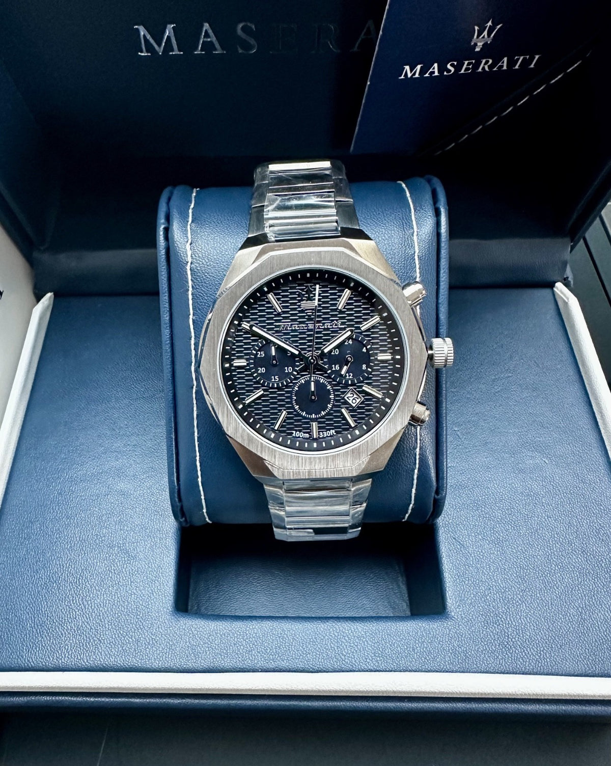 Maserati Stile R8873642006 Men's Chronograph Watch, Navy & Silver, 45 mm – photo 2