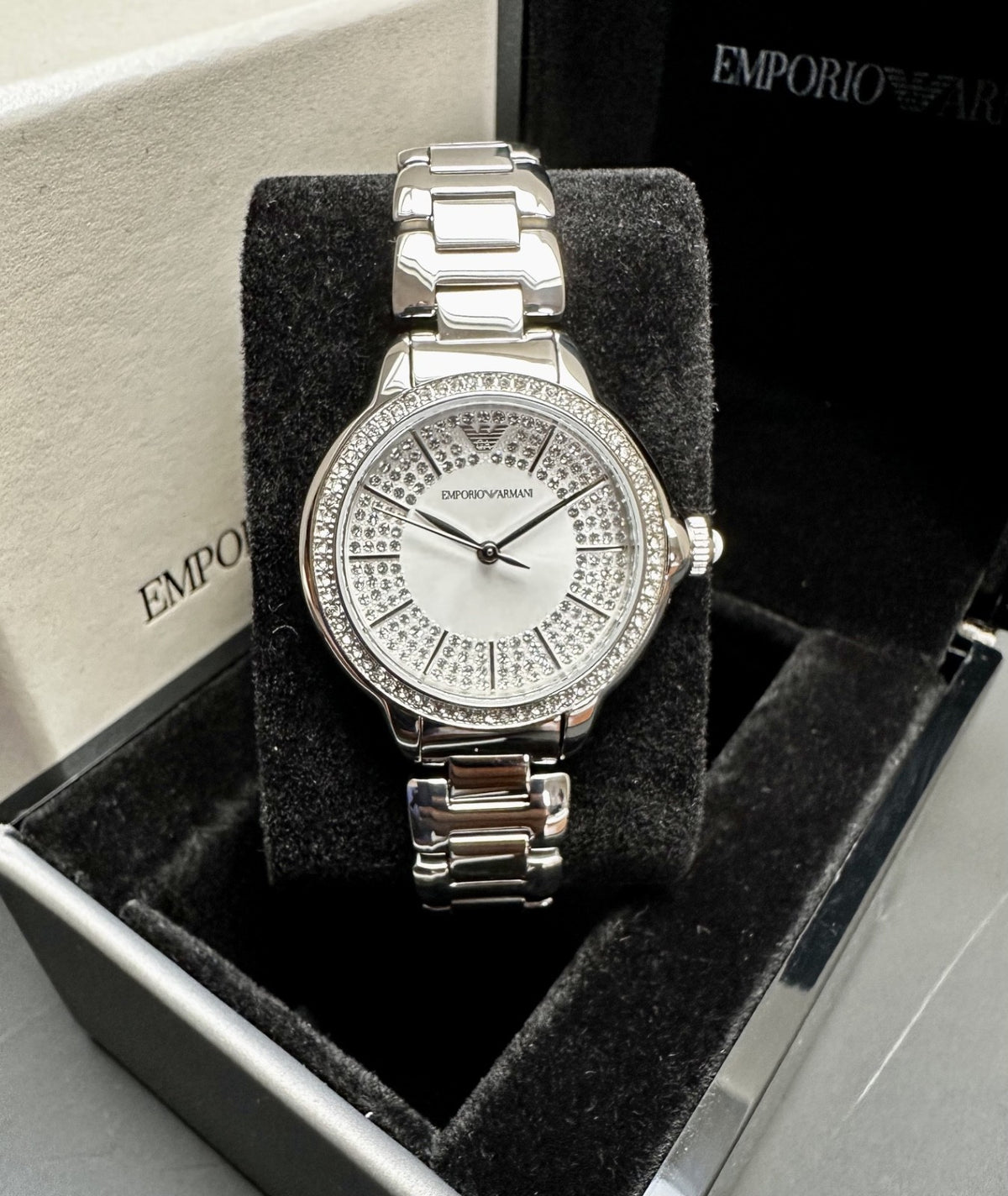 Emporio Armani AR11632 Ladies' Bracelet Watch, Diamond Dial & Silver – photo 2