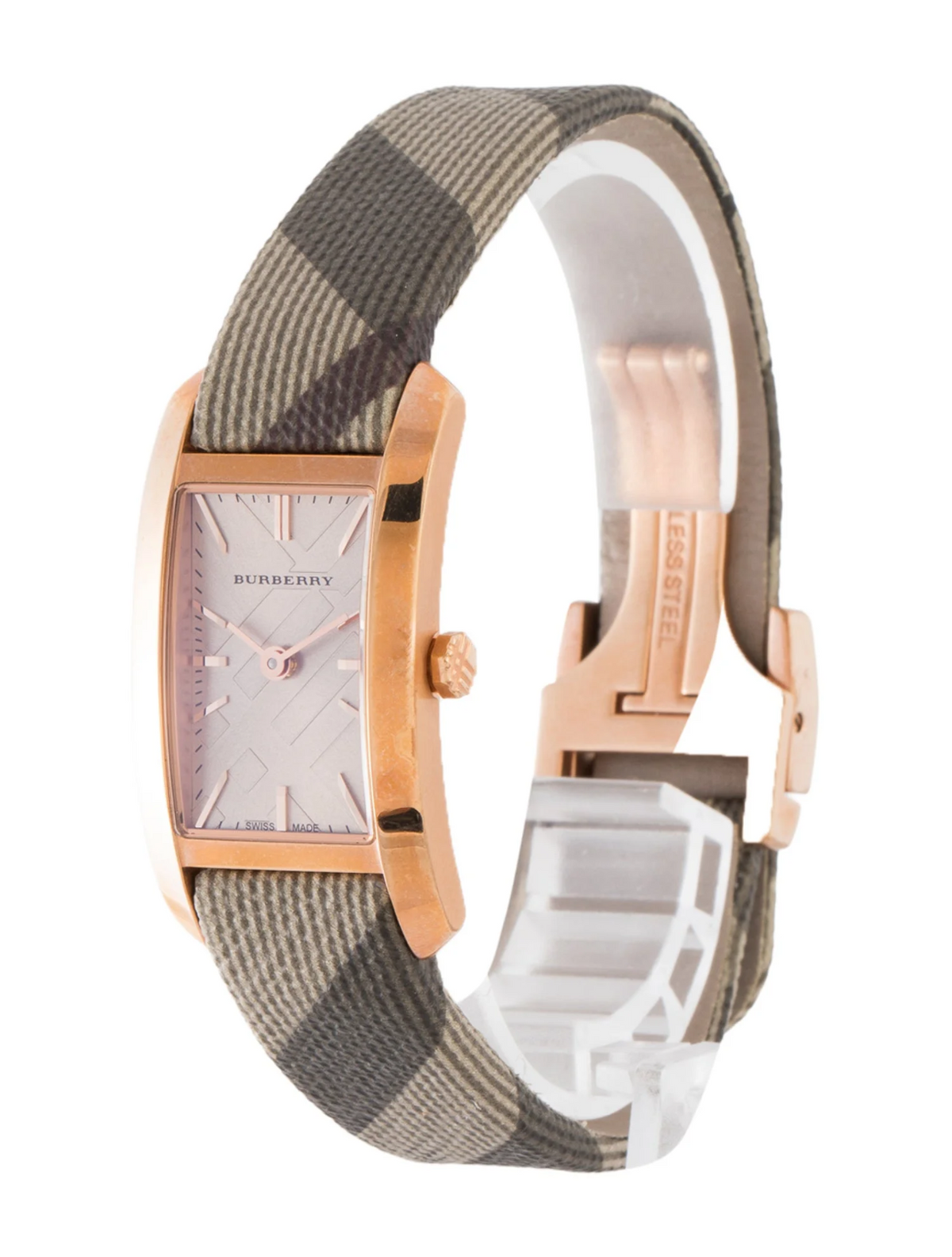 Burberry The Pioneer BU9510 Women's Watch, Rose Gold & Check Leather, 20 mm – photo 3