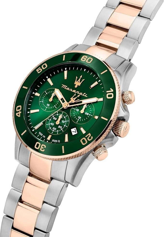 Maserati Competizione R8873600004 Men's Chronograph Watch, Green & Rose Gold, 43 mm – photo 2