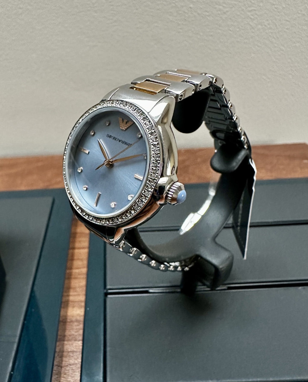 Emporio Armani AR11597 Ladies' Bracelet Watch, Blue & Rose Gold – photo 3