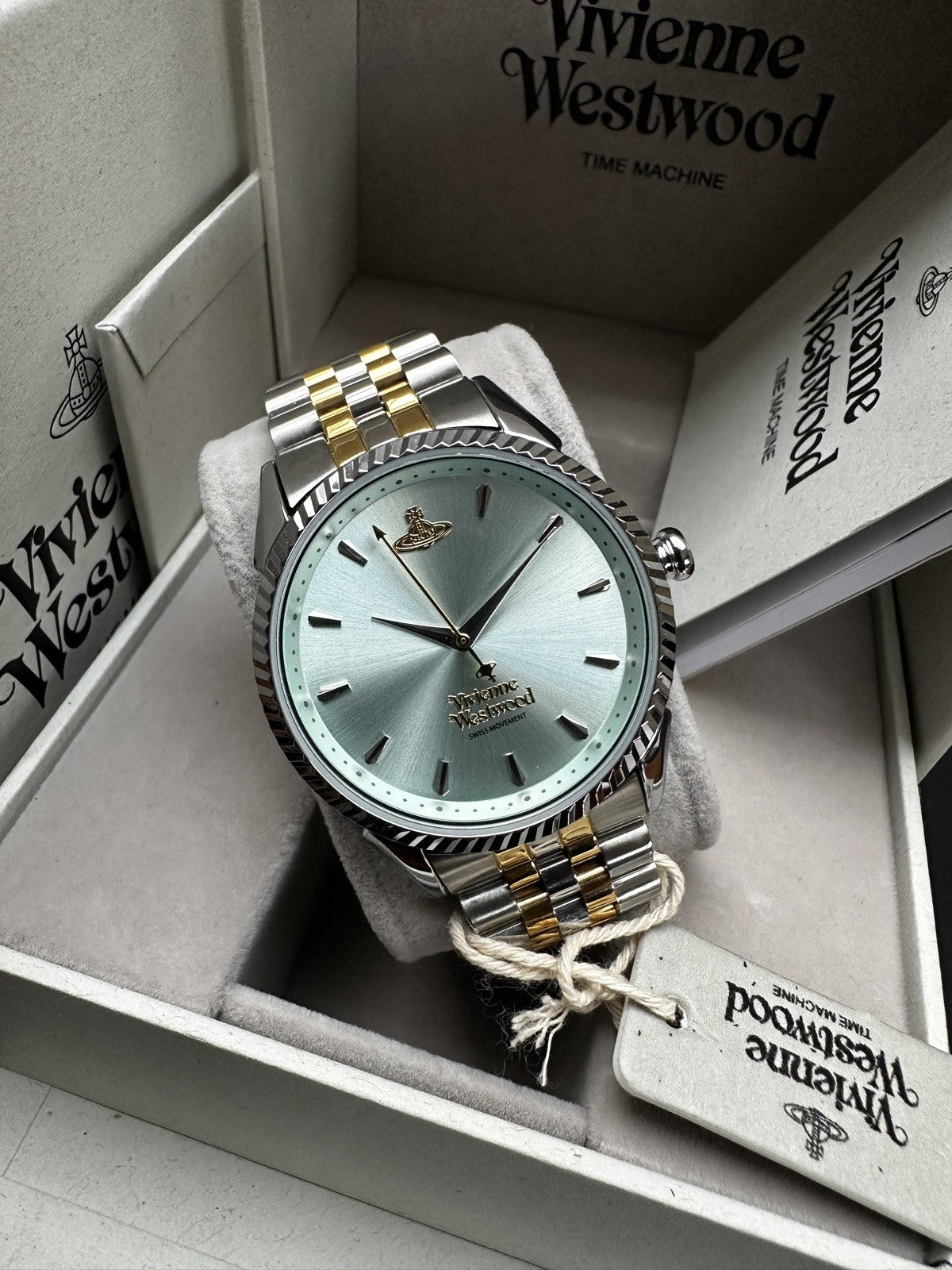 Vivienne Westwood Seymour VV240LGRSG Ladies' Watch, Pastel Green & Gold Dial – photo 3
