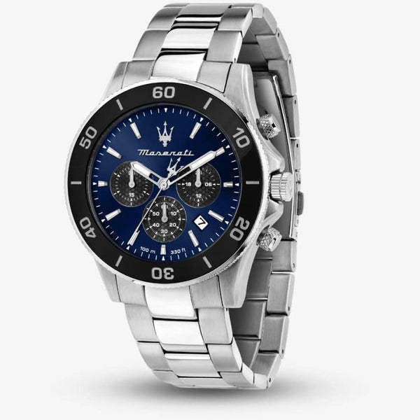 Maserati Competizione R8873600009 Men's Chronograph Watch – Blue & Silver, 43 mm