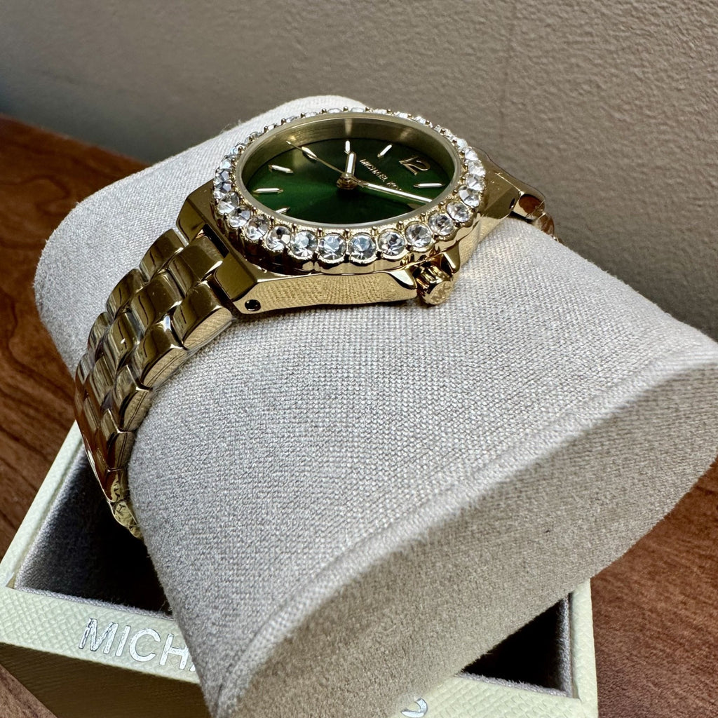 Michael Kors Lennox MK7395 Women's Watch, Green Crystal Dial & Gold, 30 mm – photo 2
