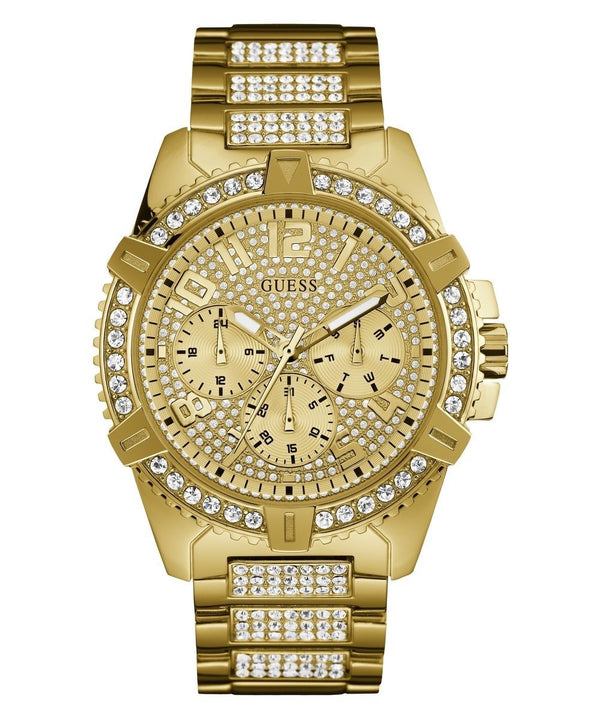 GUESS Frontier W0799G2 Men's Chronograph Watch – Gold Crystal & Steel, 48 mm