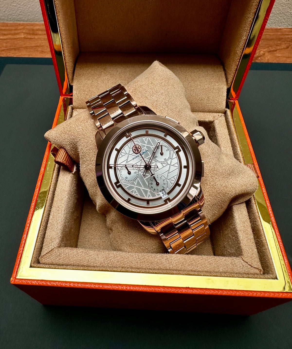 Tory Burch Classic TBW1033 Ladies' Chronograph Watch, Ivory & Rose Gold Tone – photo 2