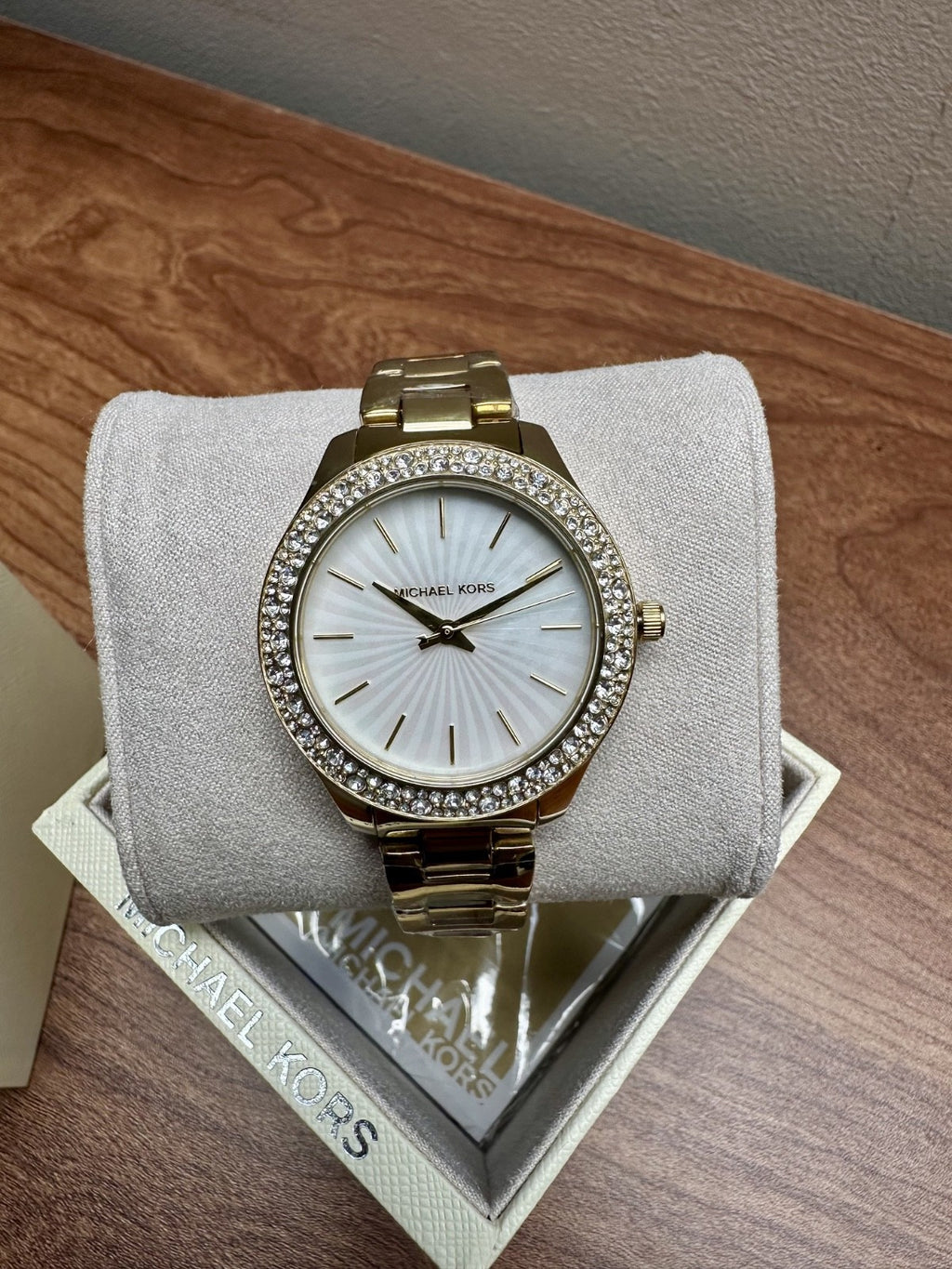 Michael Kors Liliane MK4555 Ladies' Watch, Gold & Crystal Bezel – photo 1