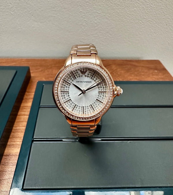 Emporio Armani AR11633 Women's Bracelet Watch – Diamond Dial & Rose Gold