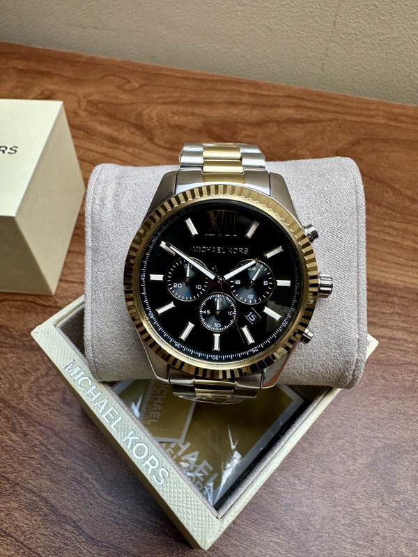 Michael Kors Oversized Lexington MK9207 Men's Watch – Black, Gold & Silver Tone, 44 mm