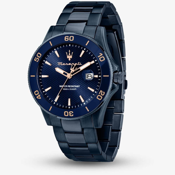 Maserati Competizione R8853100037 Men's Watch – PVD Blue & Rose Gold, 43 mm