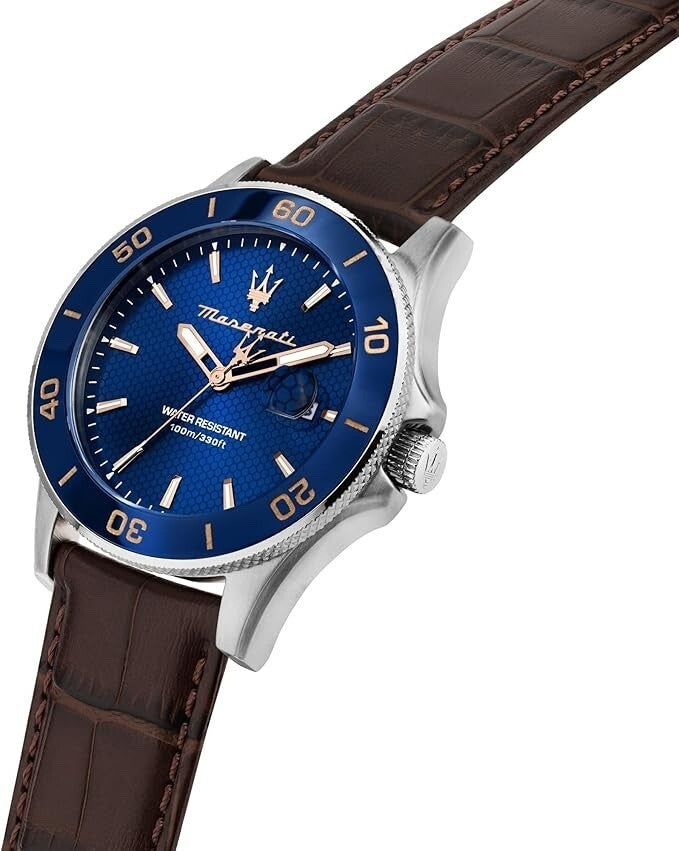 Maserati Competizione R8851100004 Men's Watch, Blue Dial & Leather, 43 mm – photo 2