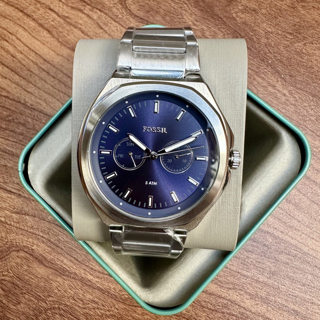 Fossil Evanston BQ2610 Men's Multifunction Watch, Navy & Steel, 45 mm – photo 5