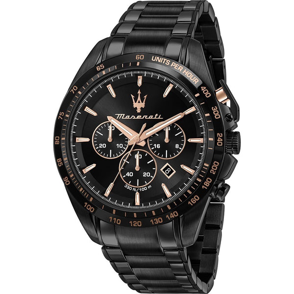 Maserati Traguardo R8873612048 Men's Chronograph Watch – Black Dial & Steel, 45 mm