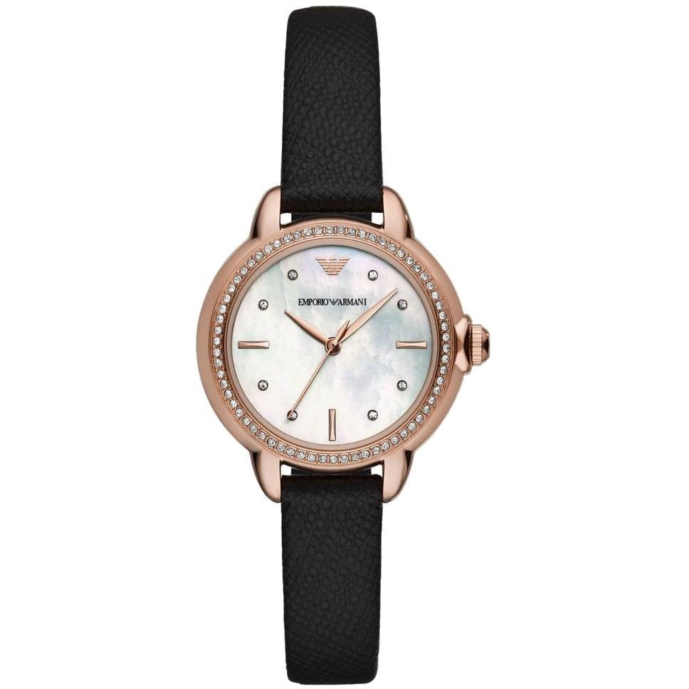 Emporio Armani AR11598 Women's Three-Hand Watch, Rose Gold & Leather, 32 mm – photo 1