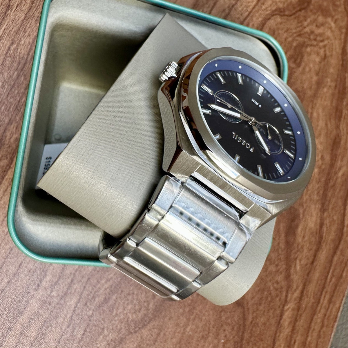 Fossil Evanston BQ2610 Men's Multifunction Watch, Navy & Steel, 45 mm – photo 3