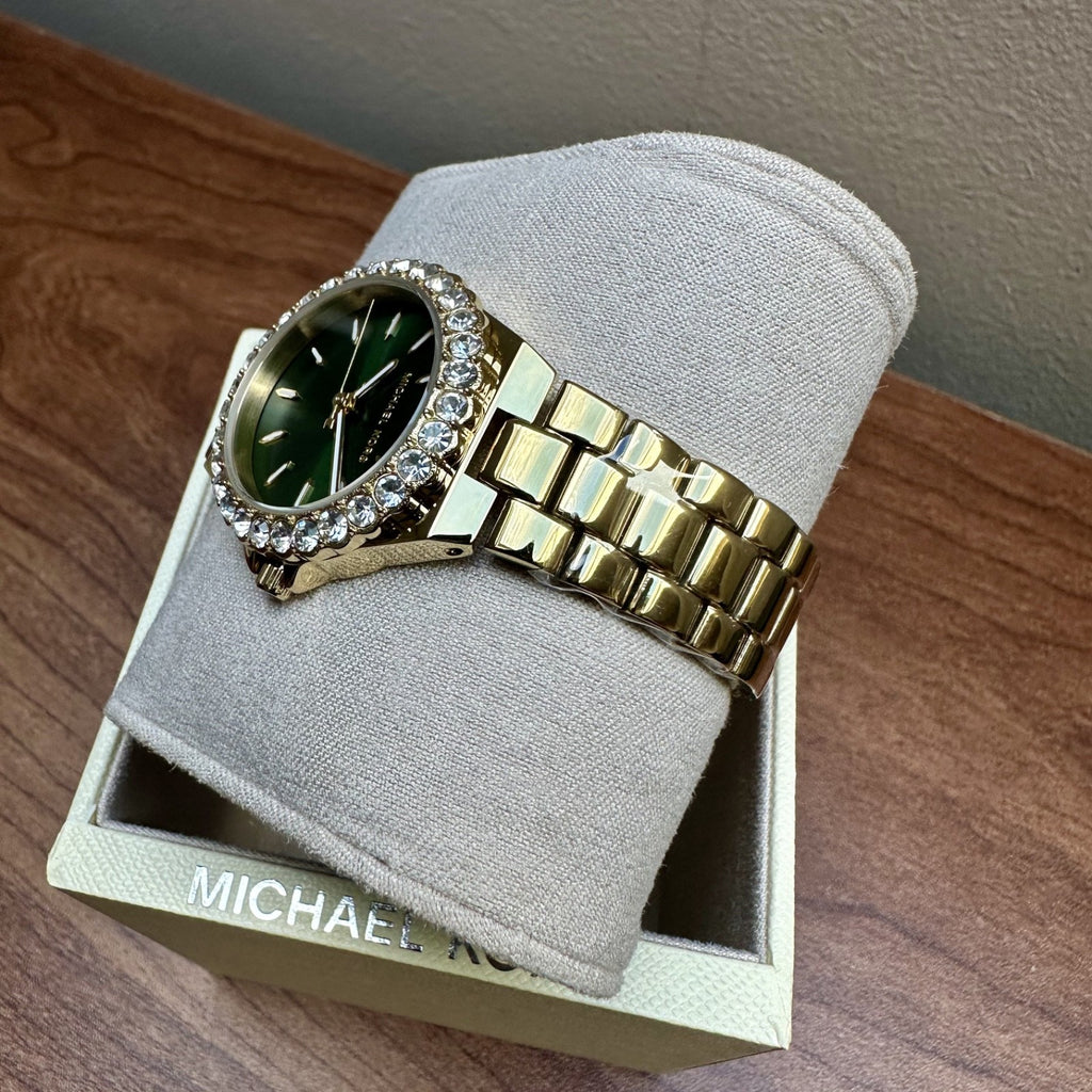 Michael Kors Lennox MK7395 Women's Watch, Green Crystal Dial & Gold, 30 mm – photo 3