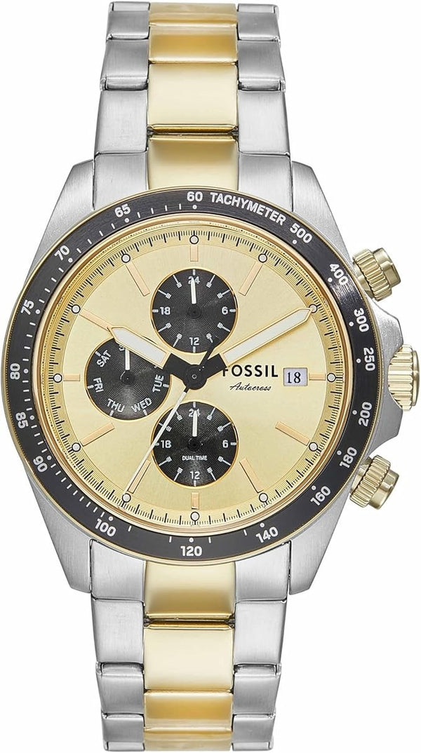 Fossil Autocross BQ2876 Men's Multifunction Watch – Gold Two-Tone Steel
