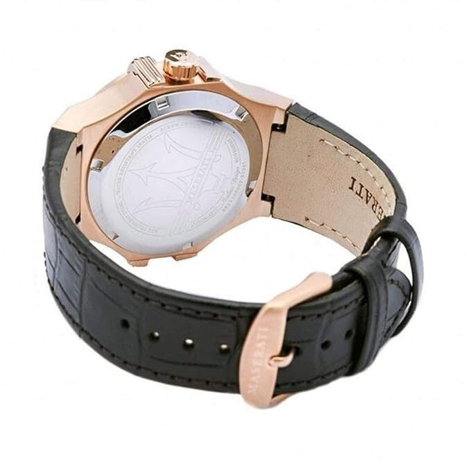 Maserati Potenza R8821108002 Men's Automatic Watch, Rose Gold & Black Leather, 42 mm – photo 3