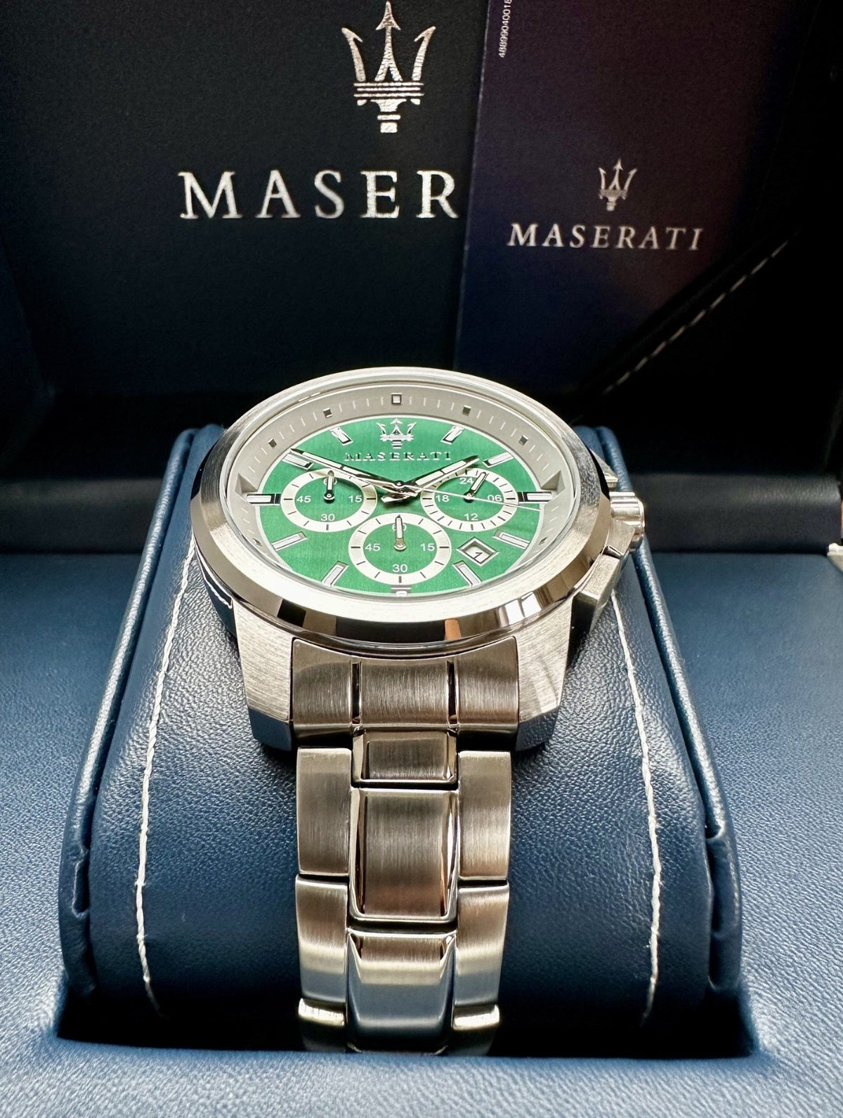 Maserati Successo R8873621017 Men's Chronograph Watch, Green & Silver, 44 mm – photo 2