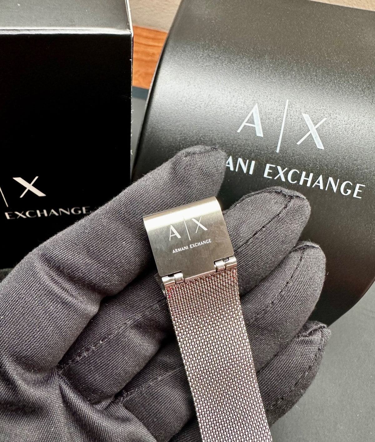 Armani Exchange Lola AX5535 Women's Three-Hand Watch, Silver Mesh – photo 4