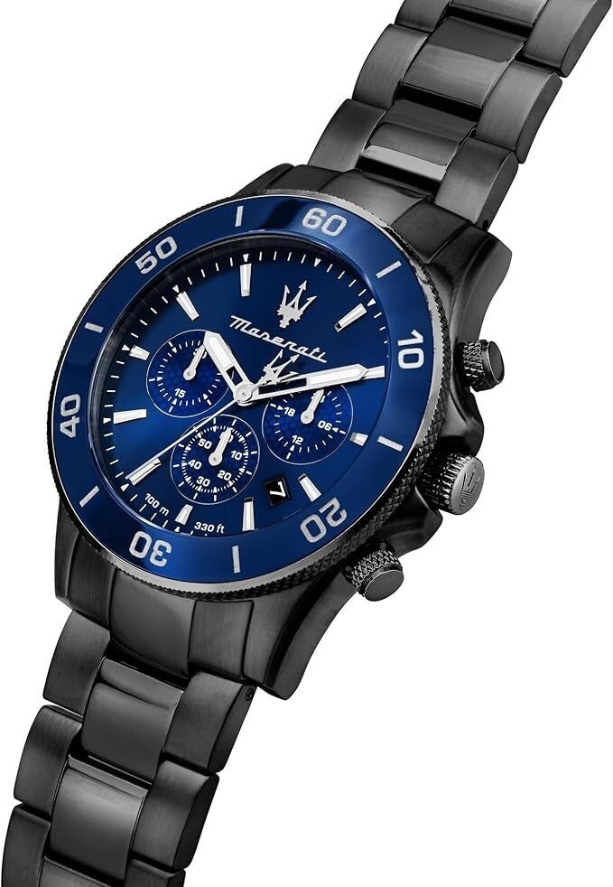 Maserati Competizione R8873600005 Men's Chronograph Watch, Gunmetal Grey & Blue, 43 mm – photo 3