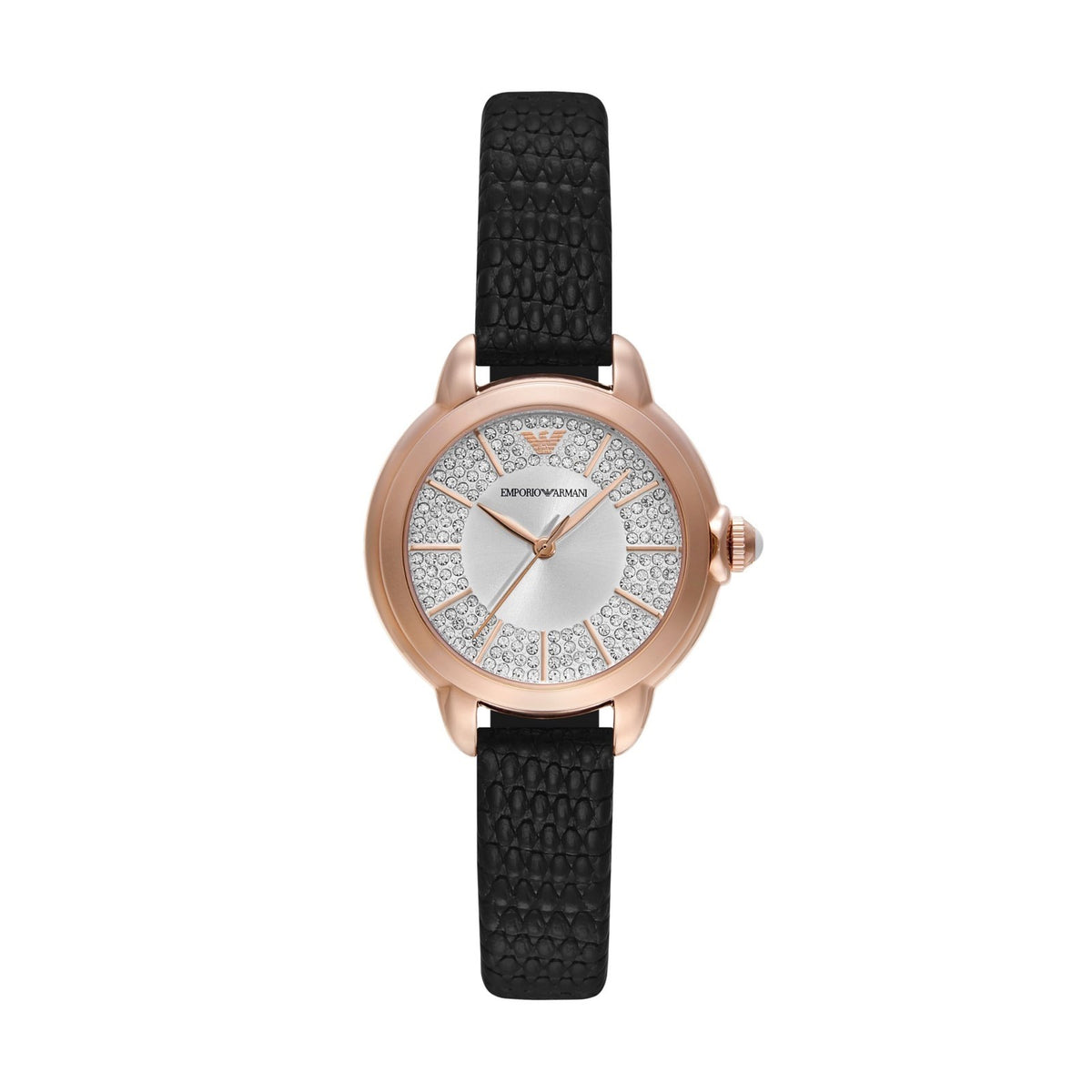 Emporio Armani AR11631 Ladies' Leather Watch, Diamond Dial & Rose Gold – photo 1