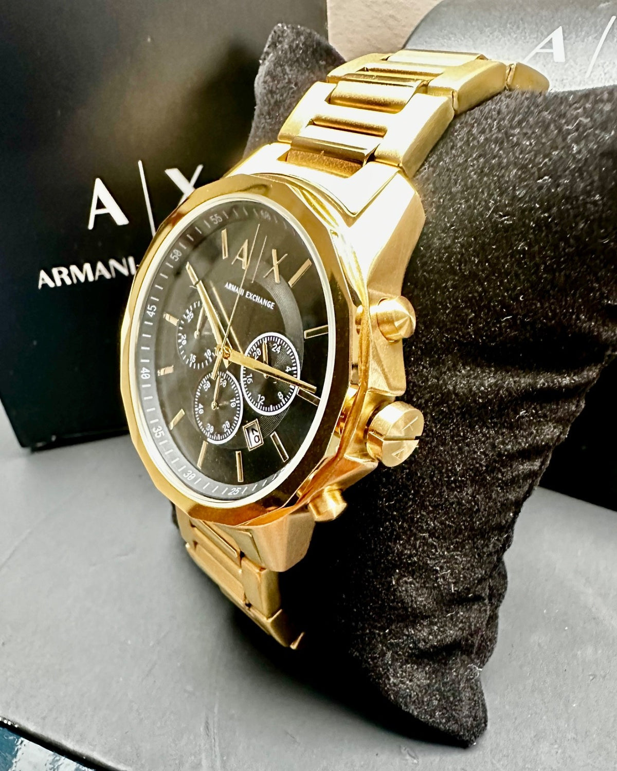 Armani Exchange AX1721 Men's Chronograph Watch, Black & Gold Tone, 44 mm – photo 3