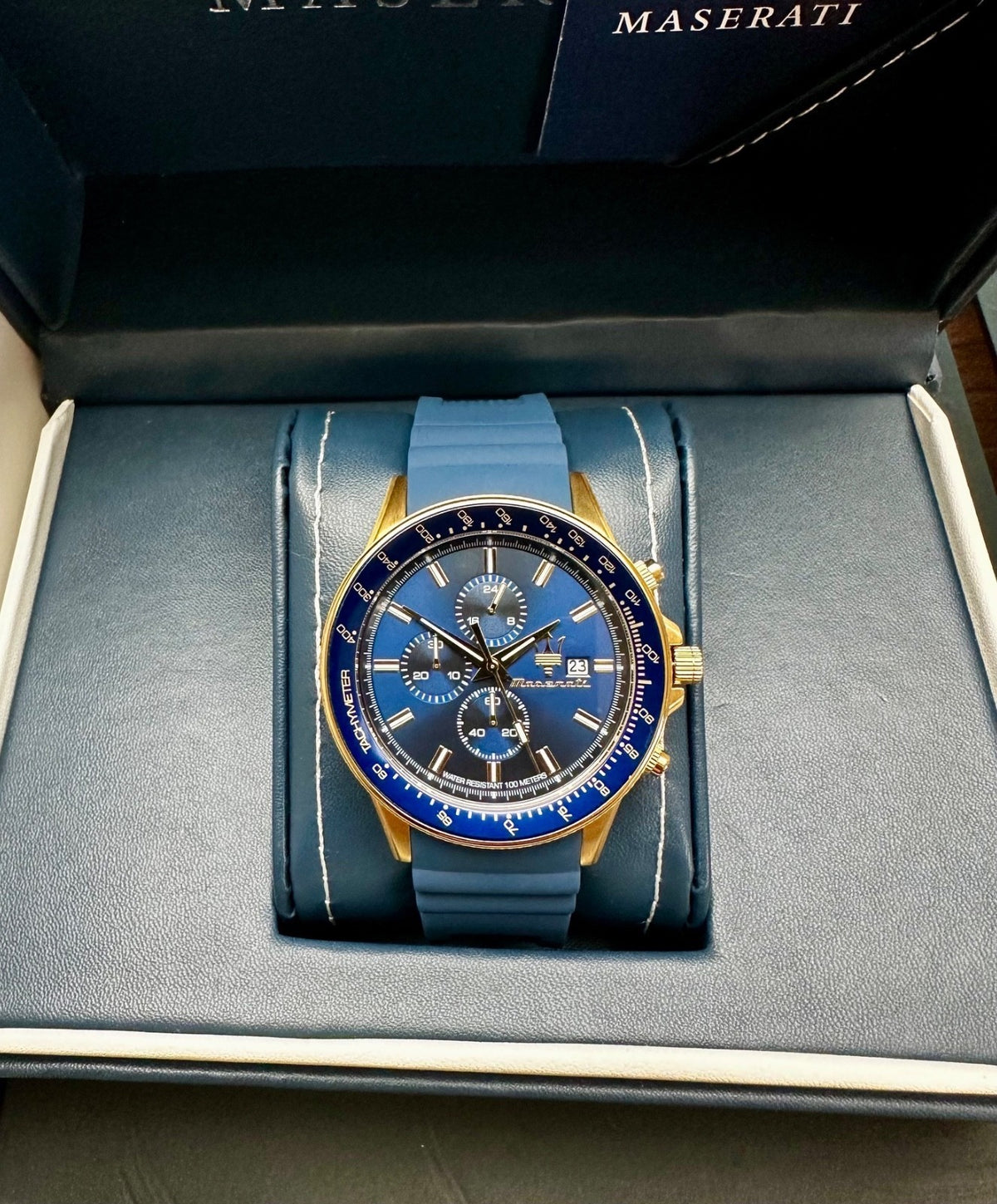 Maserati Sfida R8871640004 Men's Chronograph Watch, Blue & Silicone, 44 mm – photo 2
