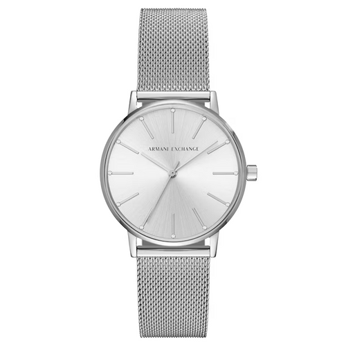 Armani Exchange Lola AX5535 Women's Three-Hand Watch, Silver Mesh – photo 1