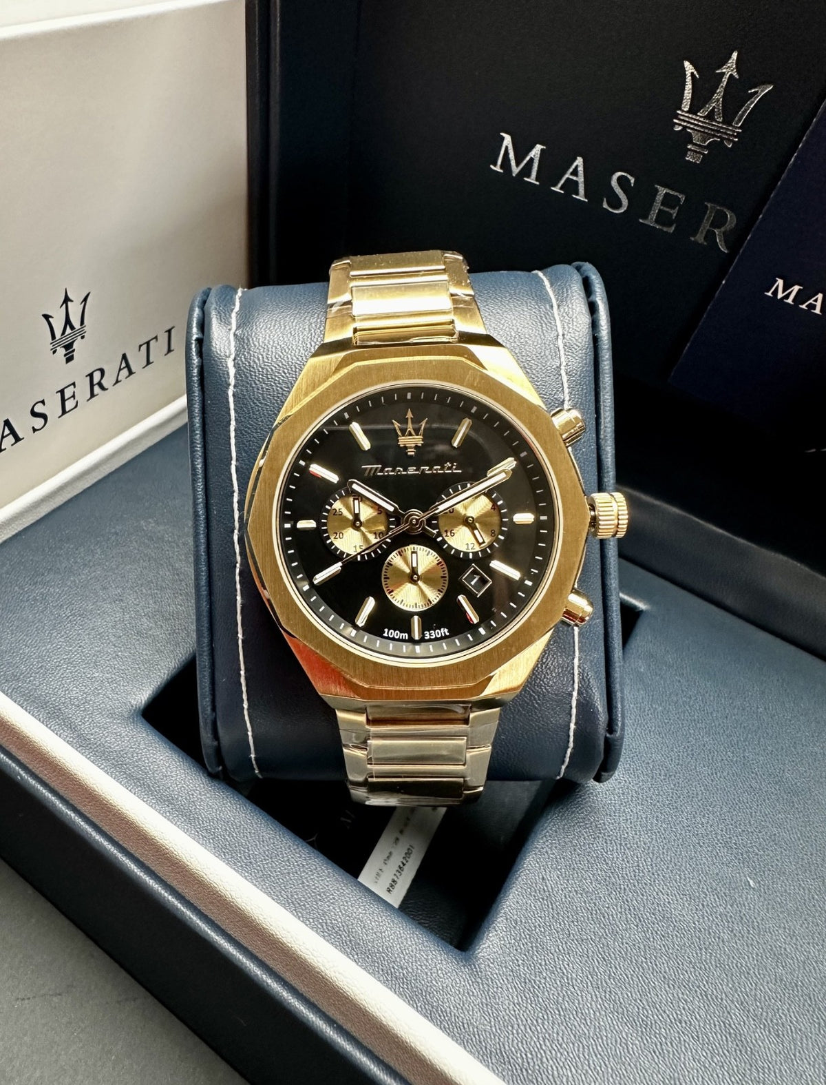 Maserati Stile R8873642001 Men's Chronograph Watch, Black & Gold – photo 1