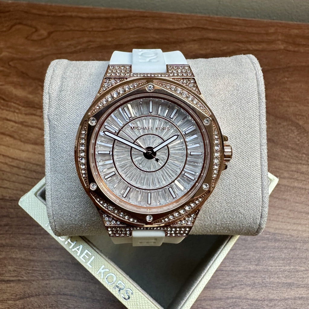 Michael Kors Lennox MK7248 Watch, Pavé Rose Gold & Silicone, 43 mm – photo 6