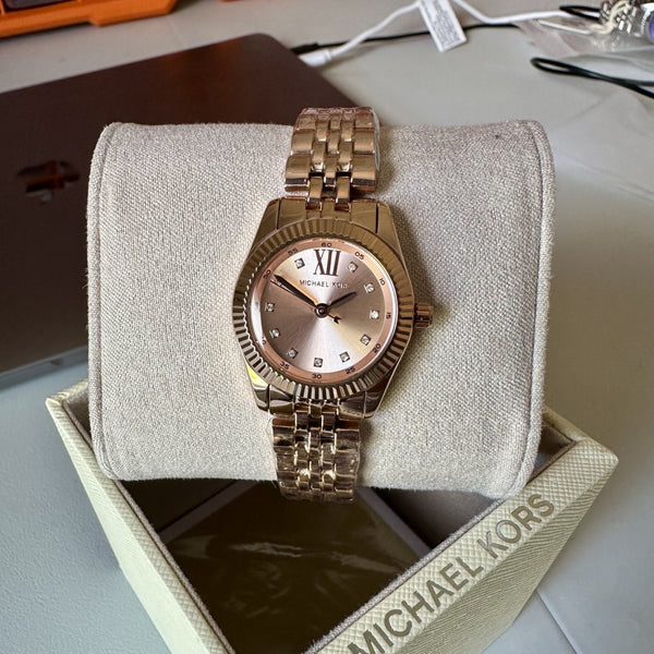 Michael Kors Lexington MK4739 Women's Watch – Pavé Crystal & Rose Gold, 26 mm