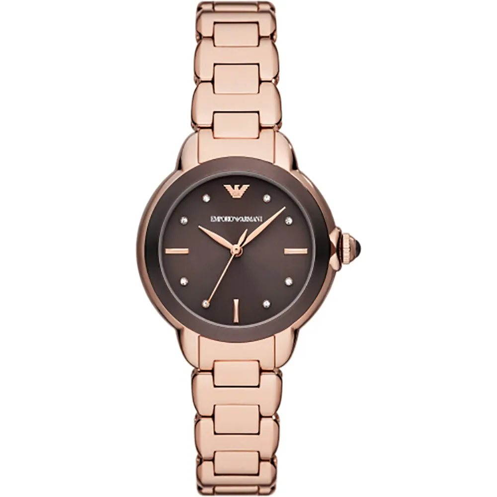 Emporio Armani AR11570 Ladies' Watch, Brown Dial & Rose Gold Tone – photo 1