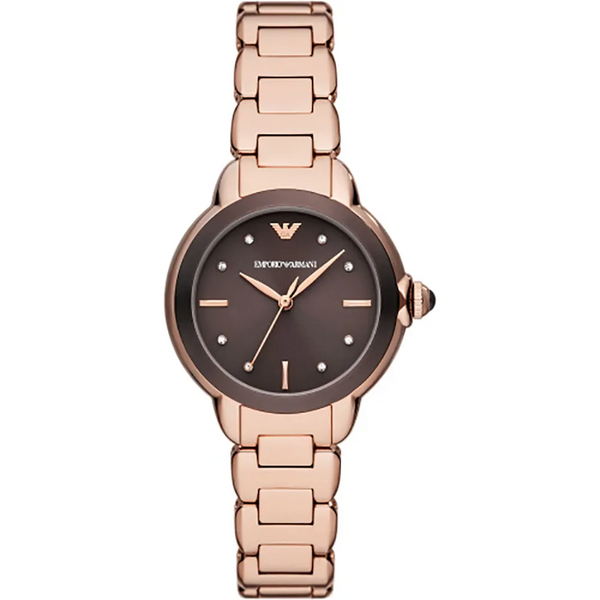 Emporio Armani AR11570 Women's Watch – Brown Dial & Rose Gold Tone