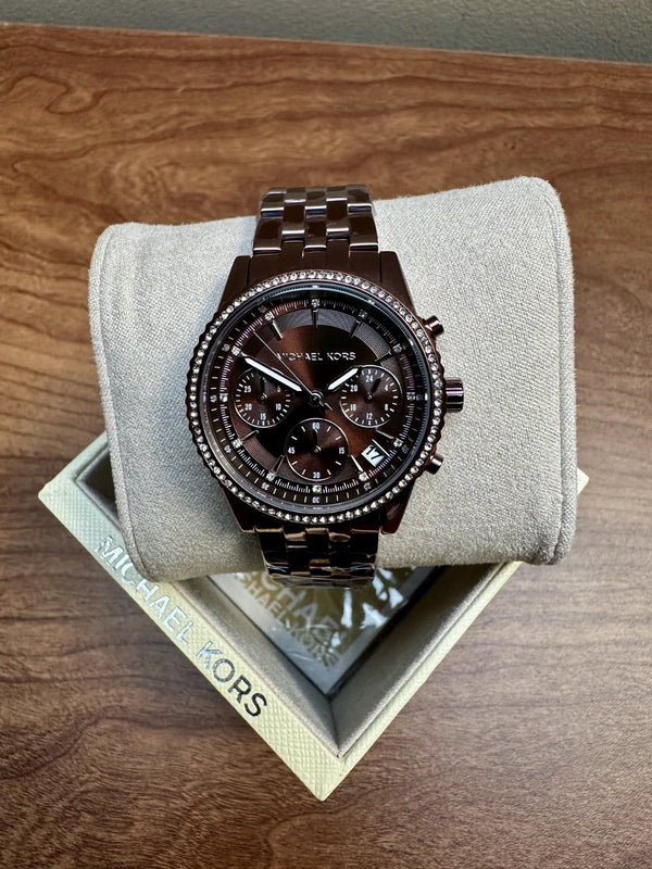 Michael Kors Bryant MK7559 Women's Chronograph Watch – Chocolate, 35 mm