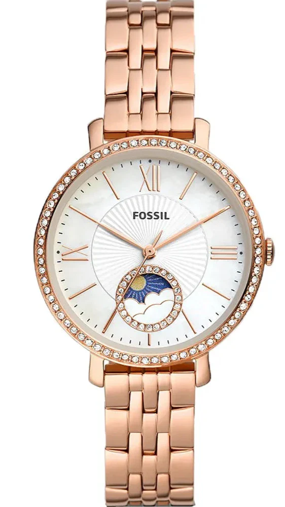 Fossil Jaqueline ES5165 Women's Moonphase Watch – Rose Gold Tone, 36 mm