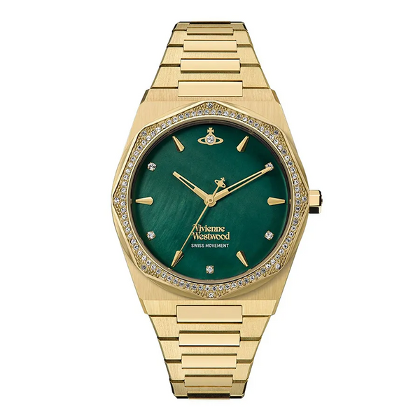 Vivienne Westwood Charterhouse Women's Watch – Crystal Green & Gold