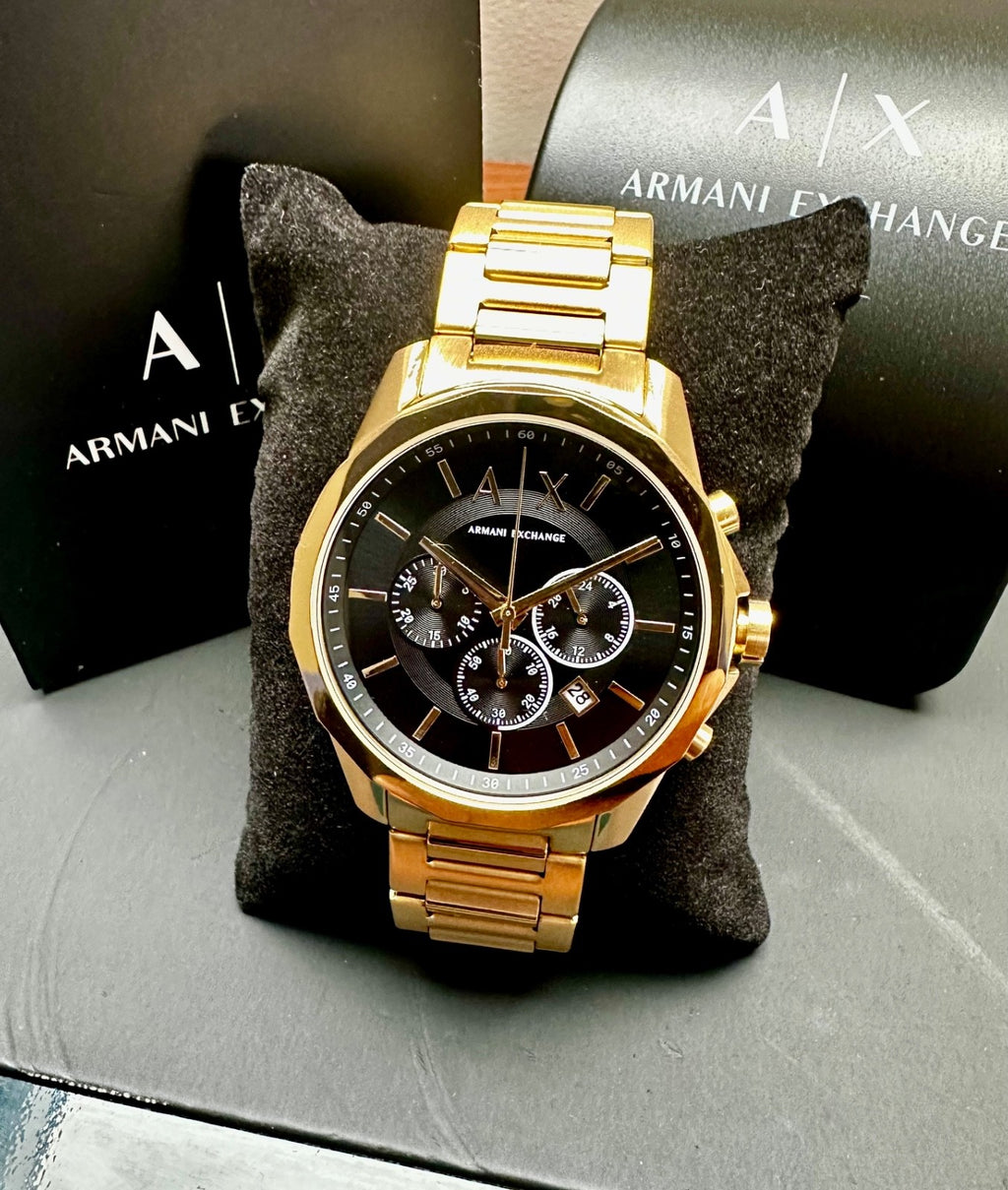 Armani Exchange AX1721 Men's Chronograph Watch, Black & Gold Tone, 44 mm – photo 2