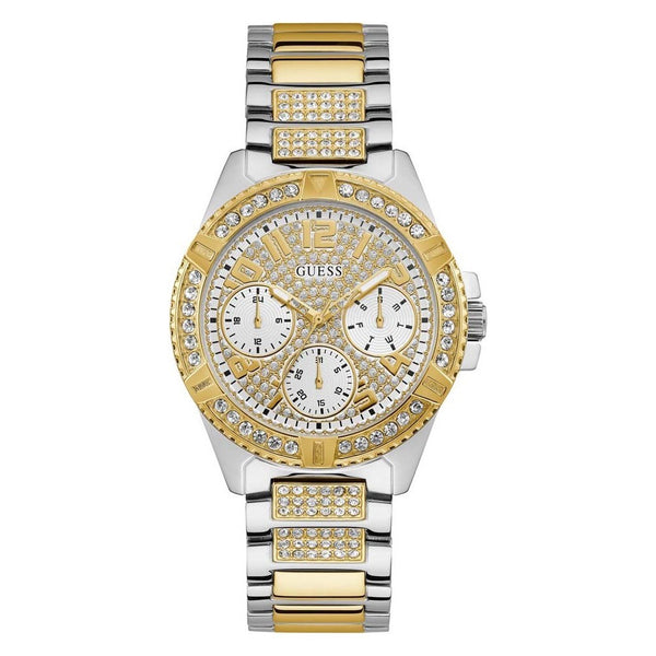 GUESS Frontier W1156L5 Women's Chronograph Watch – Gold, Silver & Crystal