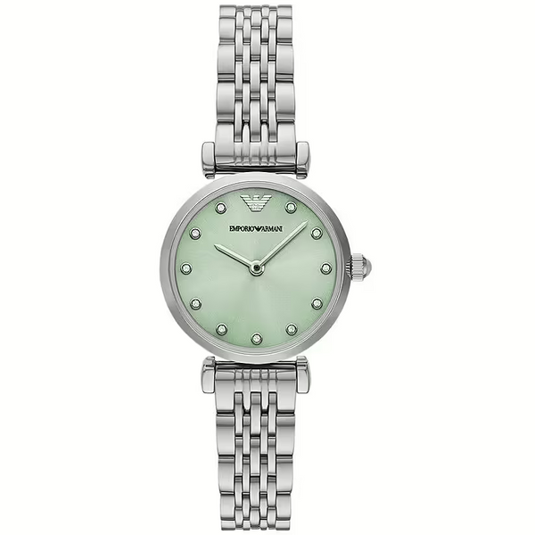 Emporio Armani Classic AR11667 Women's Watch – Green & Silver, 28 mm