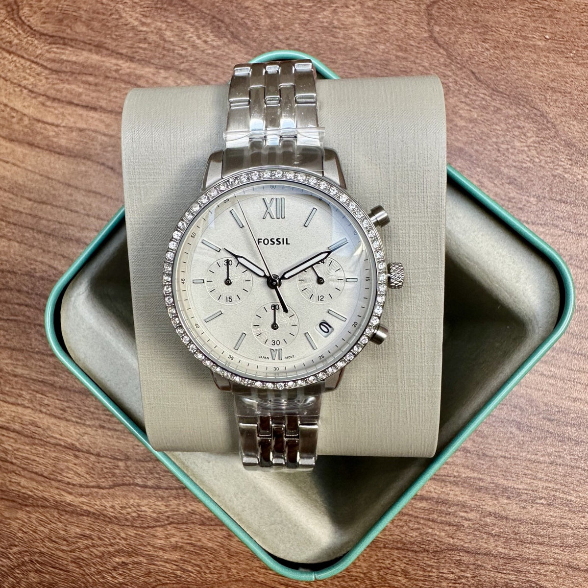 Fossil Neutra ES5217 Women's Chronograph Watch, Silver & Crystal, 36 mm – photo 4
