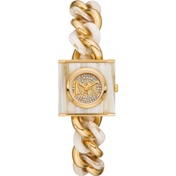 Michael Kors Chain Lock MK4809 Women's Watch – Gold, Square Crystal Dial