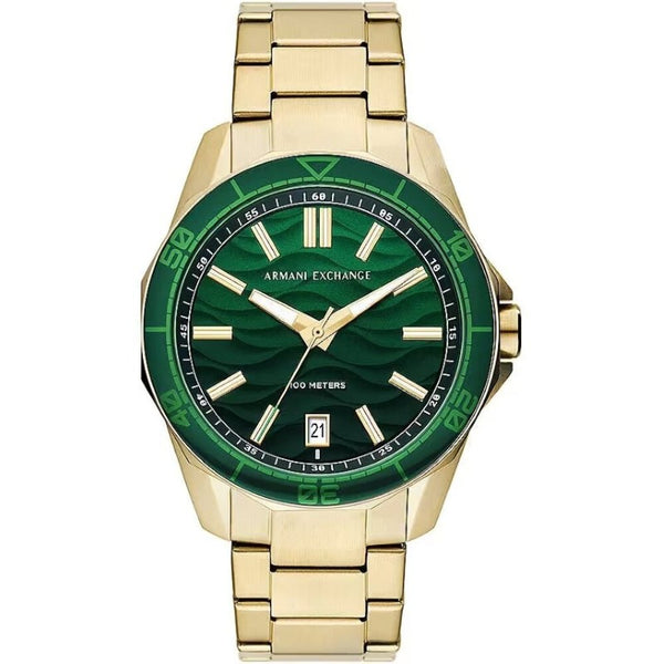Armani Exchange AX1951 Men's Watch – Green Dial & Gold Tone, 44 mm