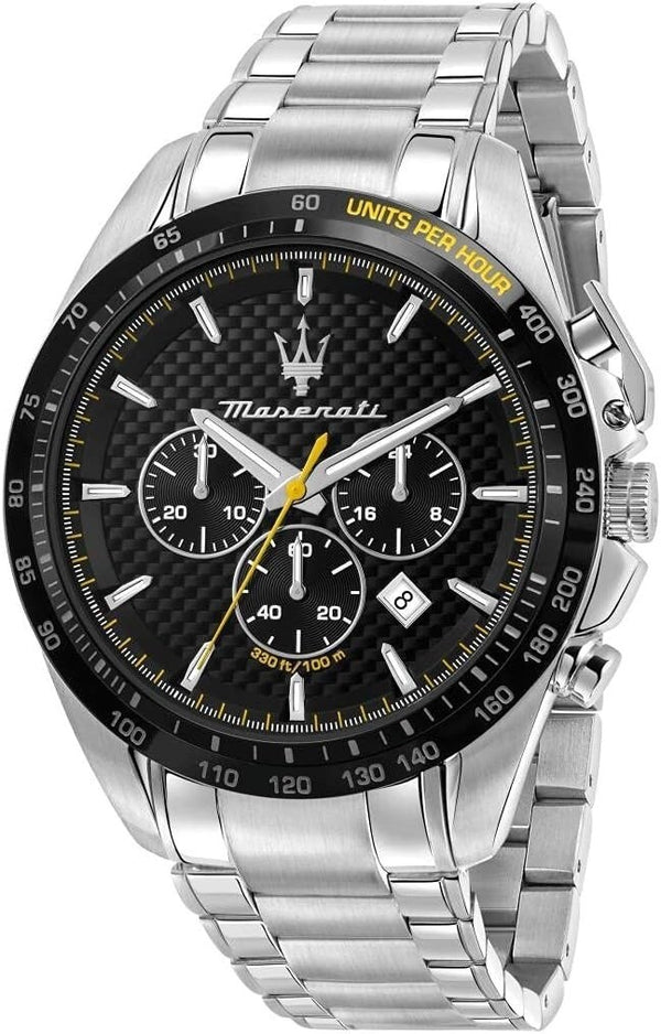 Maserati Traguardo R8873612042 Men's Chronograph Watch – Black Dial & Steel, 45 mm