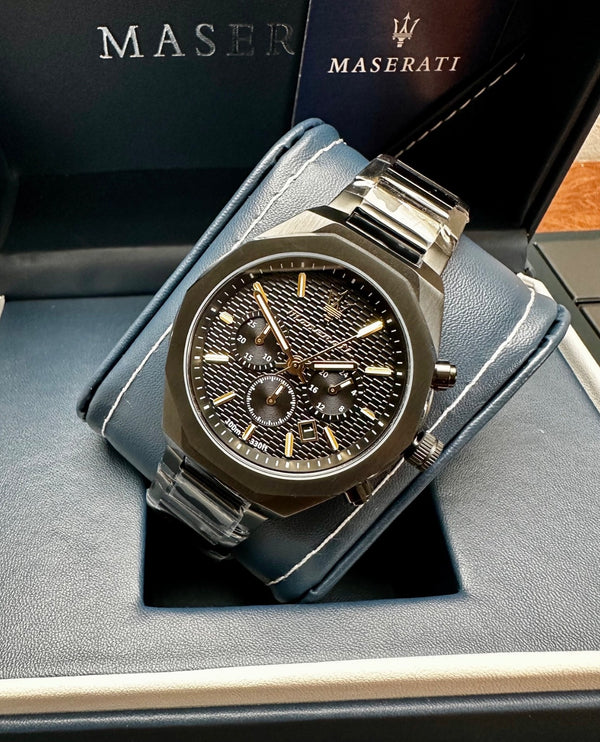 Maserati Stile R8873642005 Men's Chronograph Watch – Black & Gold Dial