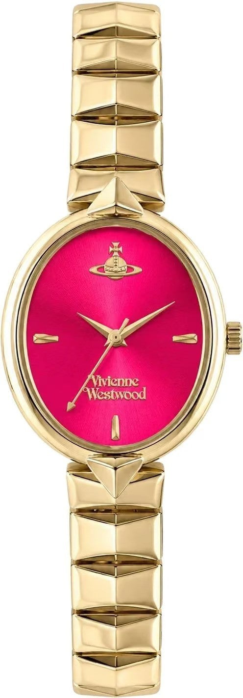 Vivienne Westwood Armour VV314RRGD women's watch – pink dial, gold-tone Armour bracelet